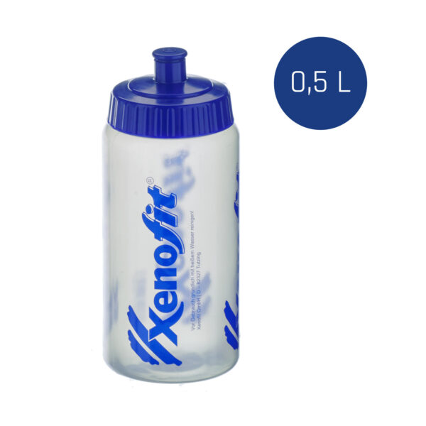 Xenofit Wasserflasche mit blauer Kappe, 0,5 Liter