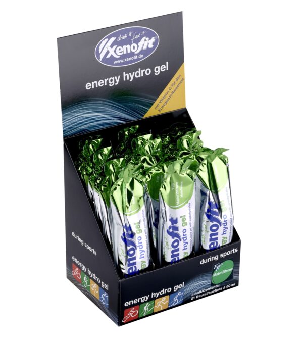 Verpackung von Xenofit Energie Hydro Gel für Sportler